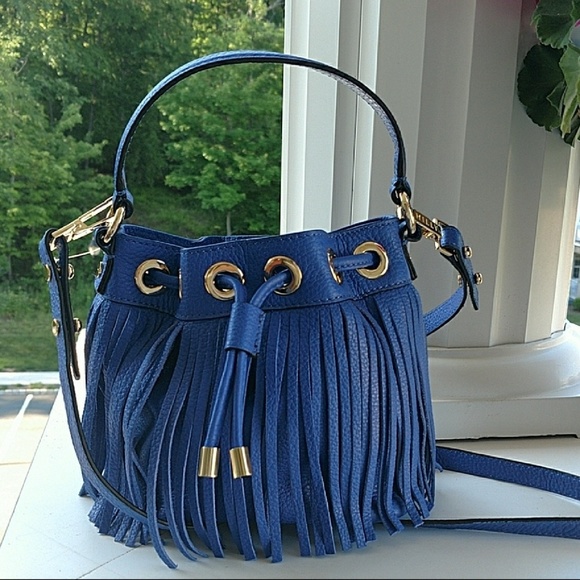 Milly Handbags - NWOT Milly Pebbled Leather Fringed Crossbody Bag